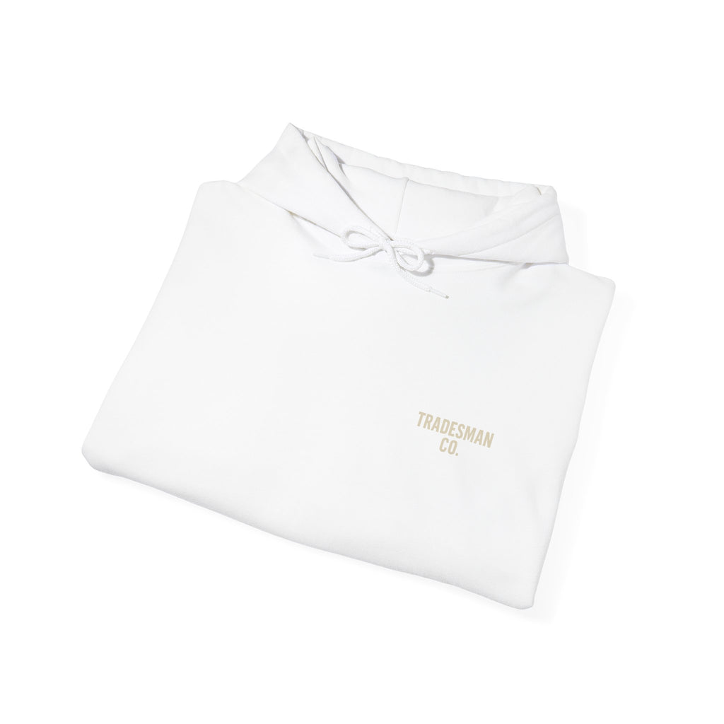 Tradesman Skull Hoodie — "Built By Us" Construction Worker Hooded Sweatshirt