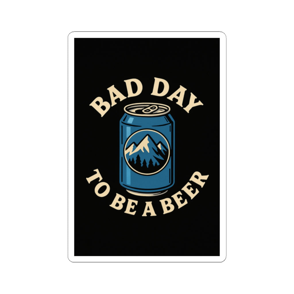 Bad Day to Be a Beer Sticker — Retro Mountain Can Kiss-Cut Sticker