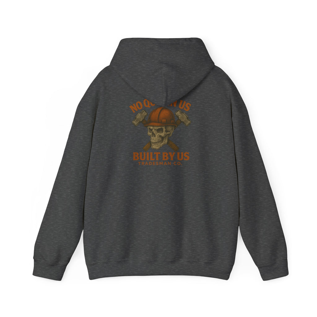 No Quit in Us Skull Hoodie – Built By Us | Tradesman Co. Heavy Blend Hoodie for Hardworking Crews